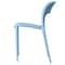 Fabulaxe Modern Plastic Outdoor Dining Chair with Open Curved Back, Blue, PK 4 QI004227.BL.4 - alternate 3